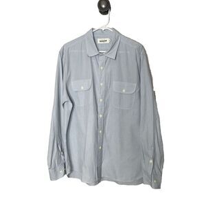 Guideboat Co Dress Shirt Size XL 100% Cotton Ply the Waters Light Blue LS
